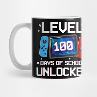 Level 100 Days Of School Unlocked Video Game Gaming Gamer Mug